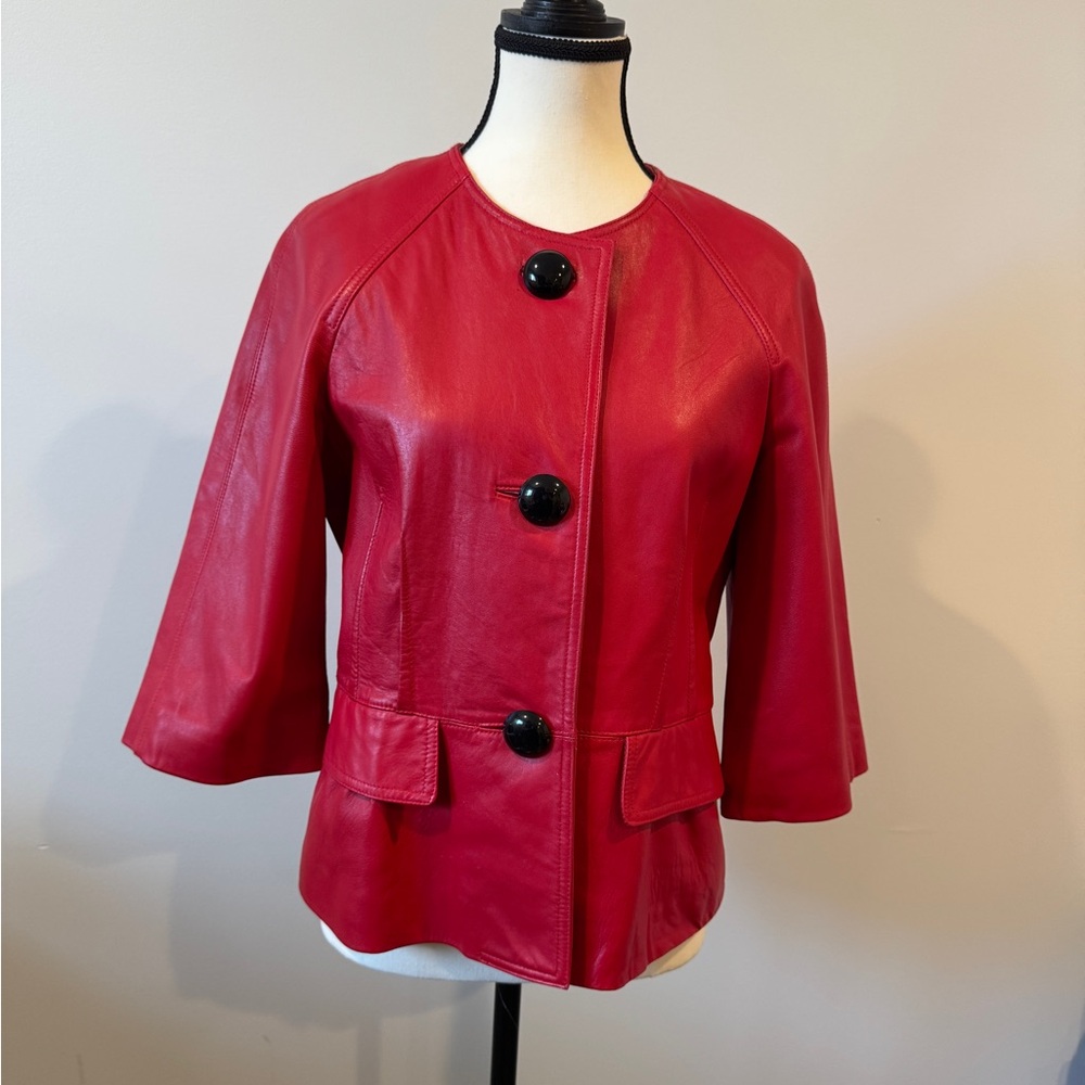 Red Leather, Anne Klein Jacket